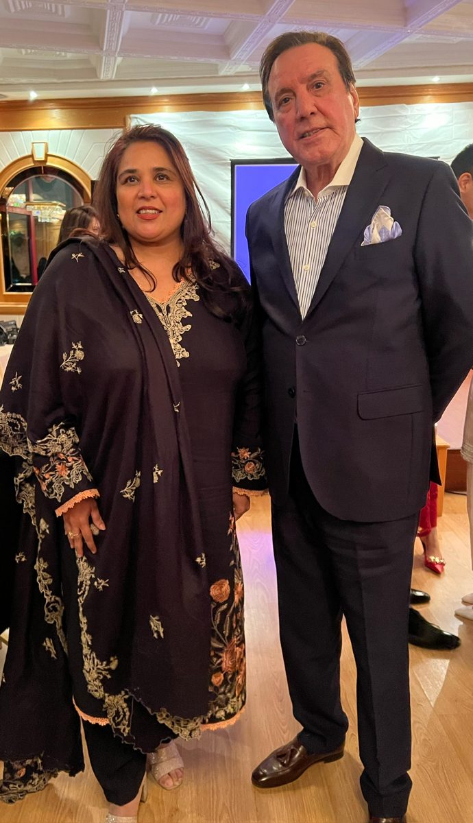 Shahmeen Islam with actor Javed Sheikh