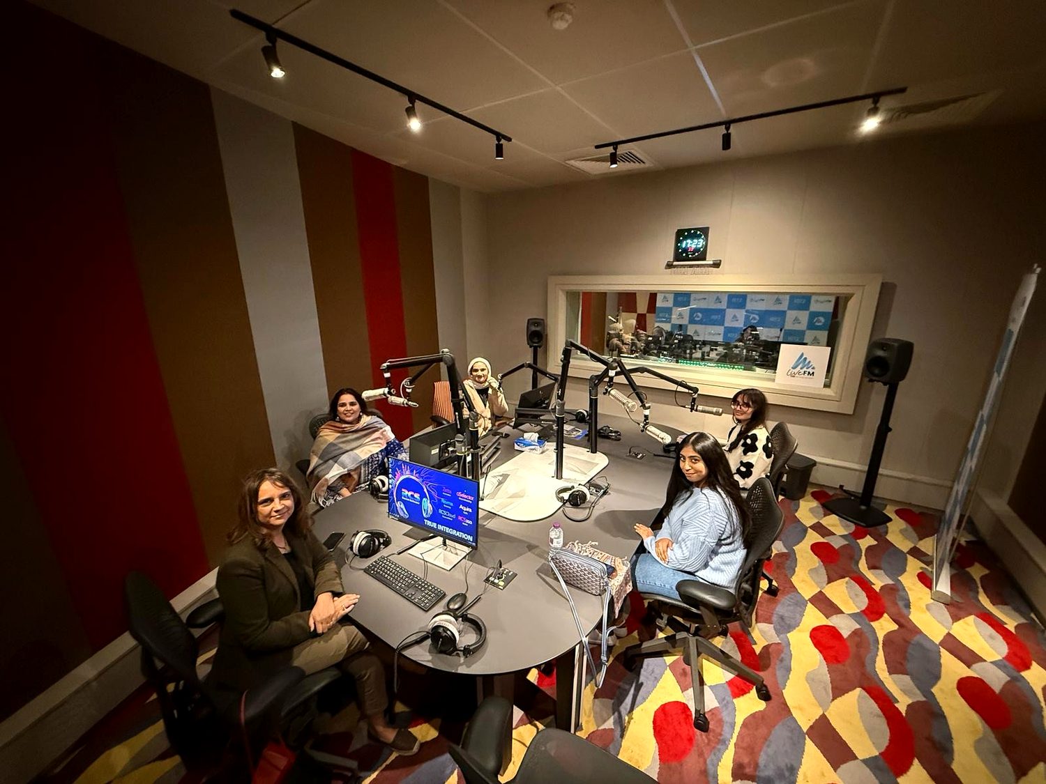The Live FM studio during a recording